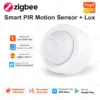 Tuya Zigbee Smart PIR Motion Sensor Infrared Detector with Lux Detection Anti-theft Alarm Sensor Wireless Security Protection