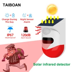 outdoor solar pir infrared alarm smart wifi siren waterproof wireless 433mhz burglar strobe sensor multiple versions available