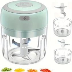 250ml mini rechargeable garlic chopper and meat grinder, durable and sturdy, suitable for crushing garlic, chili, onions, minced meat, nuts, and more